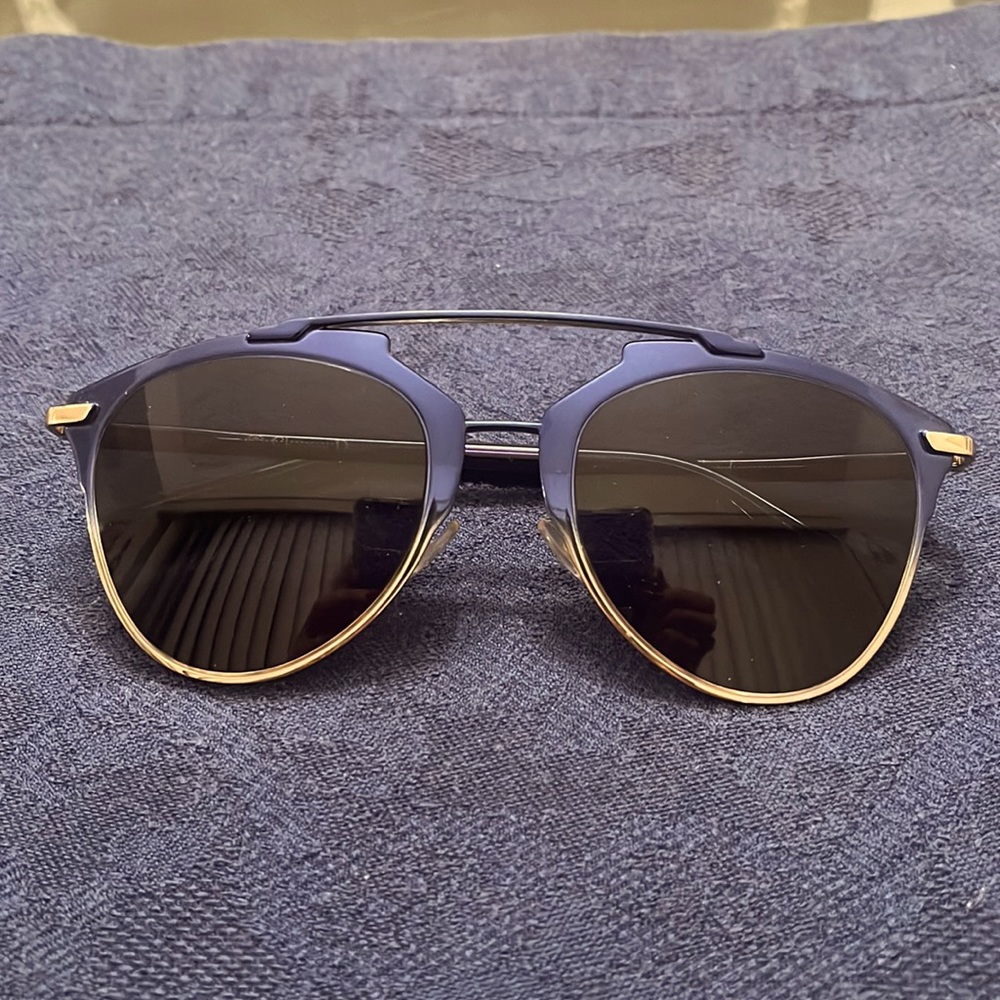 Rare Christian Dior reflective sunglasses Blue Gold